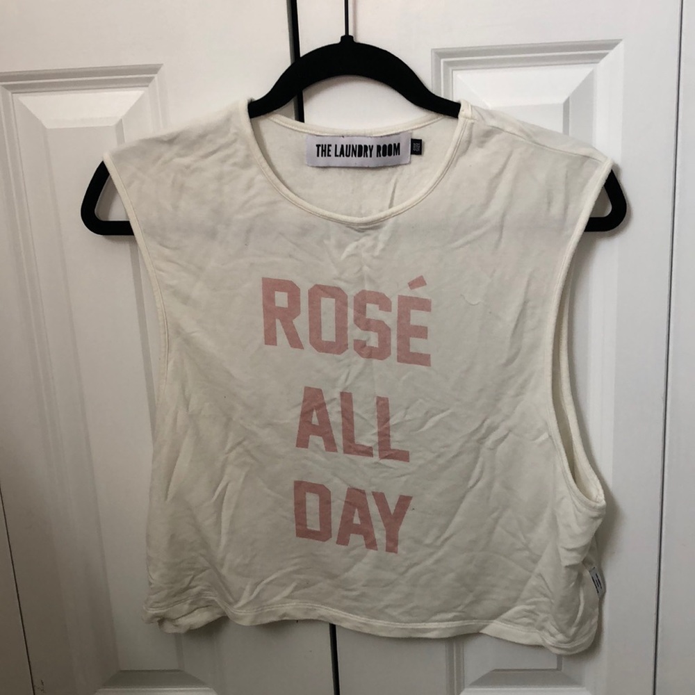 Rosé all day crop top